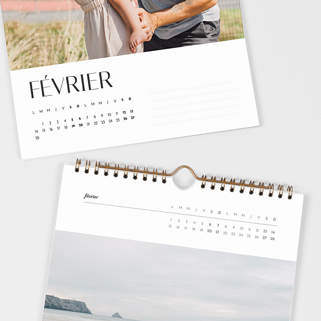 Intérieur calendrier photo A4 Intérieur calendrier photo A4