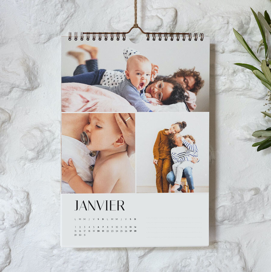 Calendrier mural A4 grandes photos