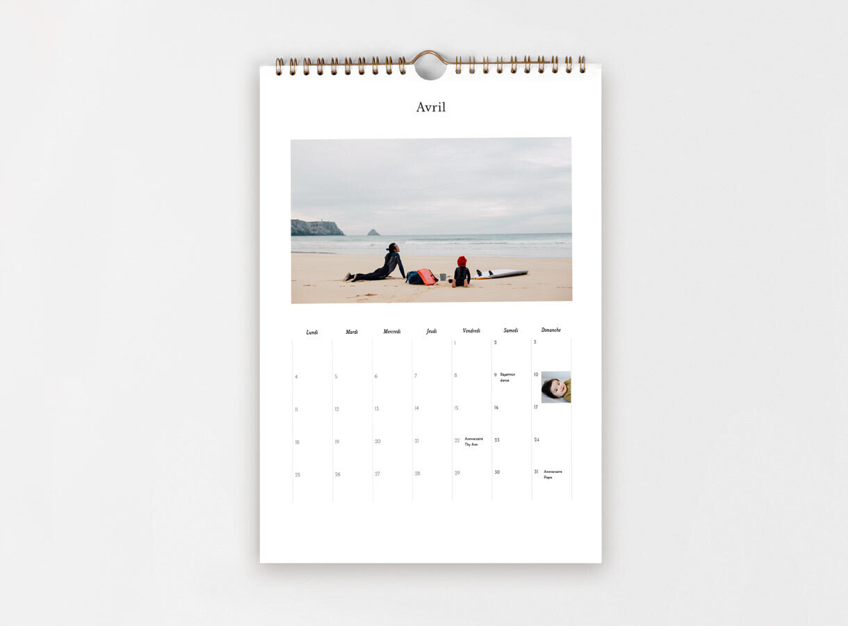 Calendrier photo support bois et bureau – Rosemood