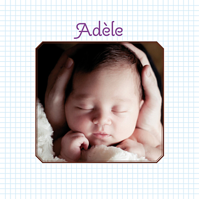 Faire-part de naissance Ecolier recto-verso bleu finition Faire-part de naissance Ecolier recto-verso bleu finition