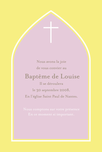 Faire-part de baptême Parme eglise rv - Recto Faire-part de baptême Parme eglise rv - Recto