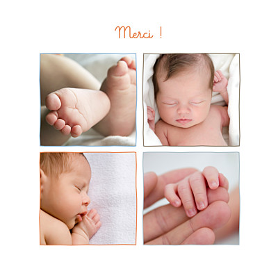 Carte de remerciement 4 photos fleurette merci finition Carte de remerciement 4 photos fleurette merci finition