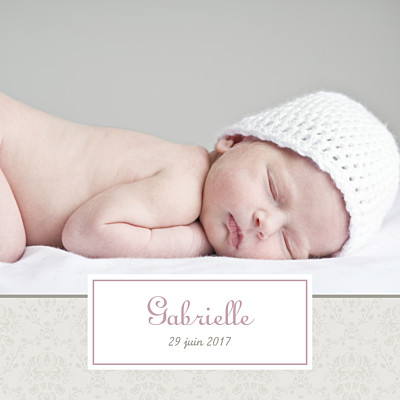 Faire-part de naissance Ambiance florale rv rose finition Faire-part de naissance Ambiance florale rv rose finition