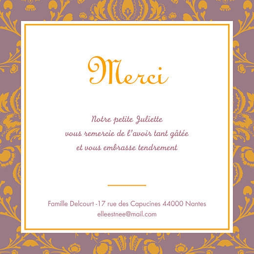 Carte de remerciement Merci ambiance florale mixte - Recto Carte de remerciement Merci ambiance florale mixte - Recto