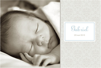 Faire-part de naissance Ambiance florale (paysage) garçon finition Faire-part de naissance Ambiance florale (paysage) garçon finition