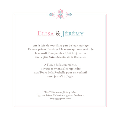 Faire-part de mariage Sweet-cadre finition Faire-part de mariage Sweet-cadre finition