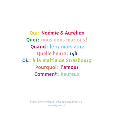 Faire-part de mariage Qui quoi ou blanc finition Faire-part de mariage Qui quoi ou blanc finition