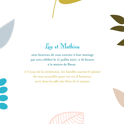 Faire-part de mariage Forêt bleu Faire-part de mariage Forêt bleu