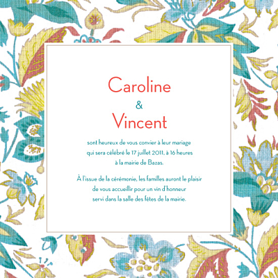 Faire-part de mariage Floral vert finition Faire-part de mariage Floral vert finition