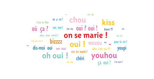 Faire-part de mariage Dis moi oui ! rose & bleu Faire-part de mariage Dis moi oui ! rose & bleu