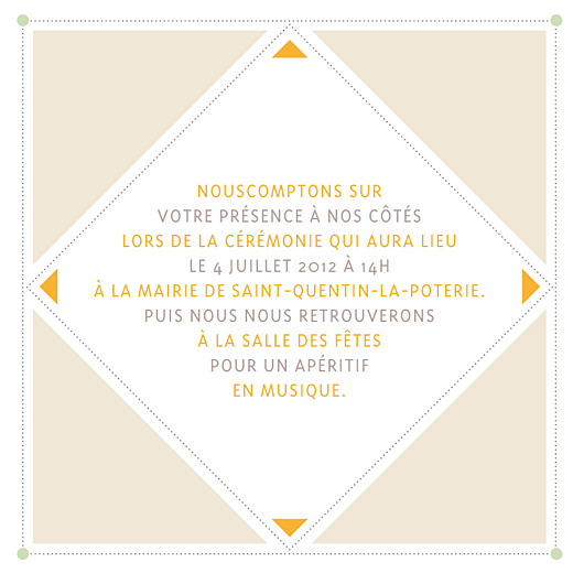 Faire-part de mariage 4 photos losange beige - Page 3 Faire-part de mariage 4 photos losange beige - Page 3