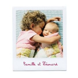 Faire-part de naissance Polaroid 4 pages blanc