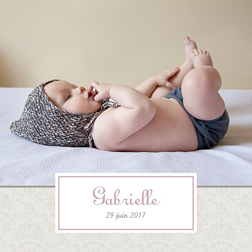 Faire-part de naissance Ambiance florale 5 photos fille Faire-part de naissance Ambiance florale 5 photos fille