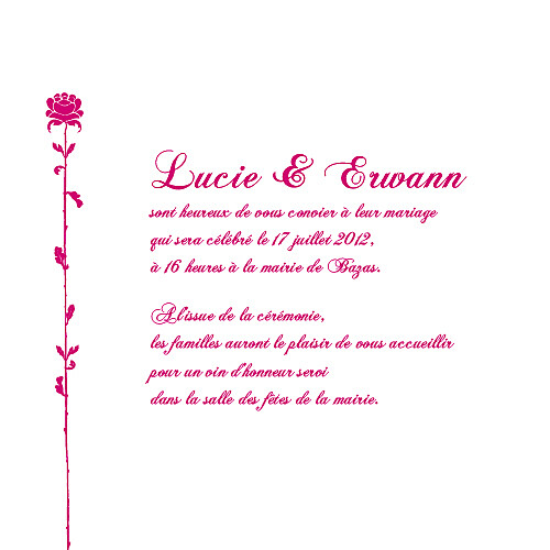 Faire-part de mariage Fleur de lotus 4 pages rose - Page 3