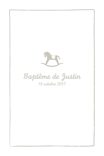 Menu de baptême Petit cheval taupe - Page 1 Menu de baptême Petit cheval taupe - Page 1