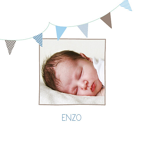 Faire-part de naissance Fanions 2 photos taupe - Page 1 Faire-part de naissance Fanions 2 photos taupe - Page 1