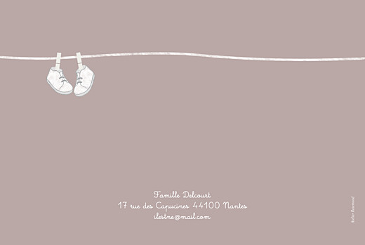 Faire-part de naissance Linge peluche garçon photo taupe Faire-part de naissance Linge peluche garçon photo taupe