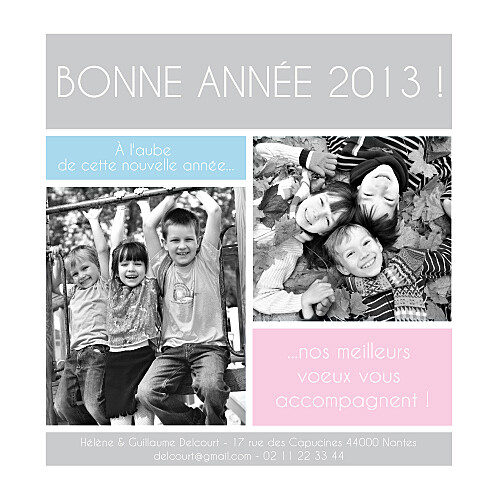 Carte de voeux Voeux pêle-mêle gris - Page 1 Carte de voeux Voeux pêle-mêle gris - Page 1