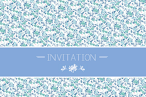 Carton d'invitation mariage Liberty bleu - Page 1