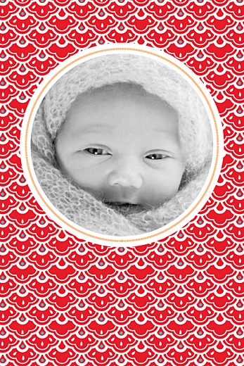 Carte de remerciement Merci pattern portrait rouge Carte de remerciement Merci pattern portrait rouge