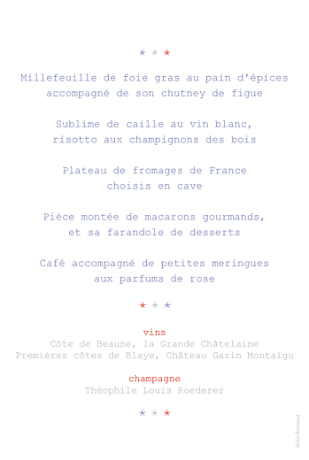 Menu de mariage Paris bleu gris rouge - Page 2