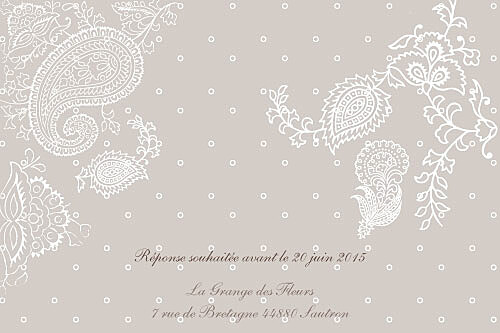 Carton d'invitation mariage Plumetis taupe gris - Page 2
