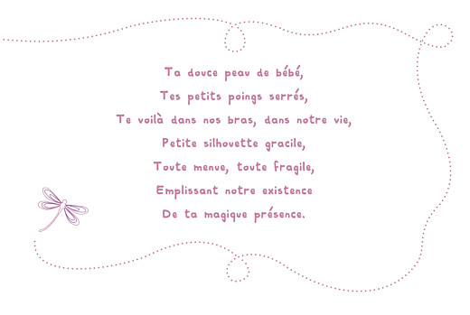 Faire-part de naissance Libellule paysage prune Faire-part de naissance Libellule paysage prune
