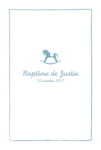 Menu de baptême Petit cheval bleu