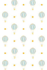Carte de remerciement Petite Montgolfière bleu jaune