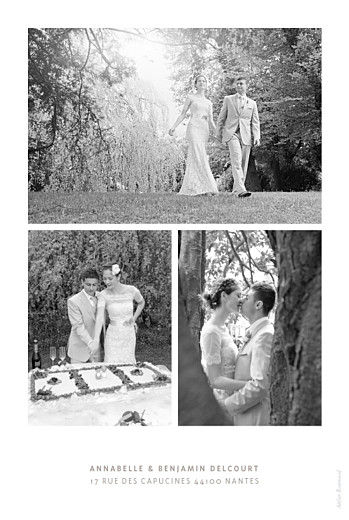 Carte de remerciement mariage Le plus beau jour blanc - Page 2 Carte de remerciement mariage Le plus beau jour blanc - Page 2