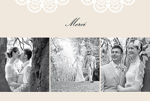 Carte de remerciement mariage Boudoir dentelle beige blanc Carte de remerciement mariage Boudoir dentelle beige blanc