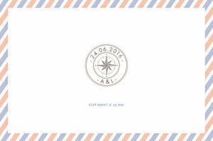 Carton réponse mariage Voyage blanc Carton réponse mariage Voyage blanc