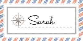 Marque-place mariage Voyage blanc