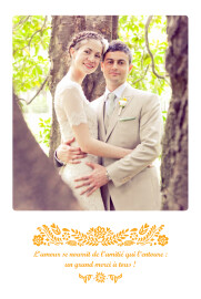 Carte de remerciement mariage Papel Picado (portrait) soleil
