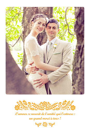 Carte de remerciement mariage Papel picado (portrait) soleil Carte de remerciement mariage Papel picado (portrait) soleil