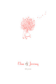 Menu de mariage Bouquet corail