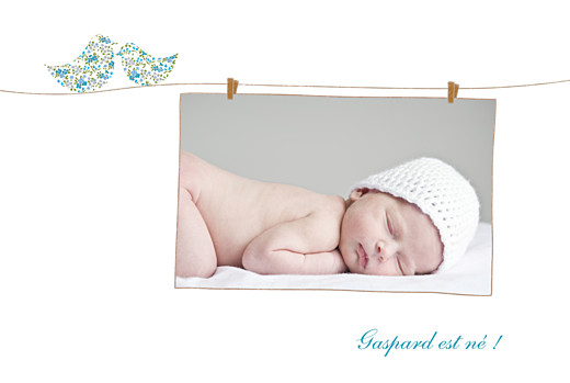Faire-part de naissance Poétique 4 photos paysage bleu Faire-part de naissance Poétique 4 photos paysage bleu