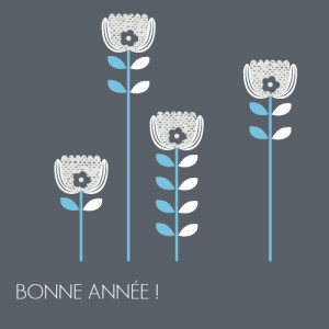 Carte de voeux Scandinave gris bleu Carte de voeux Scandinave gris bleu