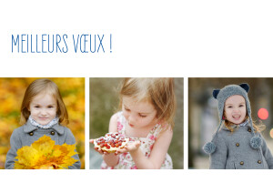Carte de voeux Contemporain 3 photos blanc Carte de voeux Contemporain 3 photos blanc