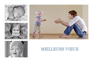 Carte de voeux Classique 6 photos paysage blanc Carte de voeux Classique 6 photos paysage blanc