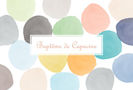 Faire-part de baptême Aquarelle photo orange