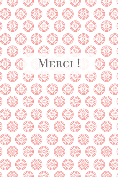 Carte de remerciement Merci alhambra corail finition Carte de remerciement Merci alhambra corail finition