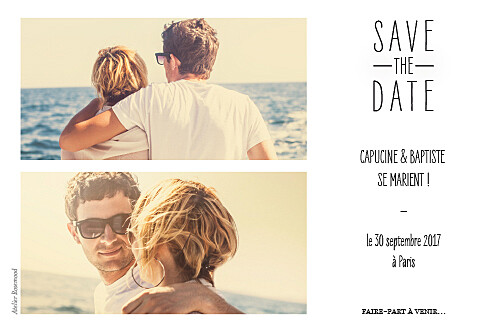 Save the Date Toi & Moi (paysage) blanc - Verso Save the Date Toi & Moi (paysage) blanc - Verso