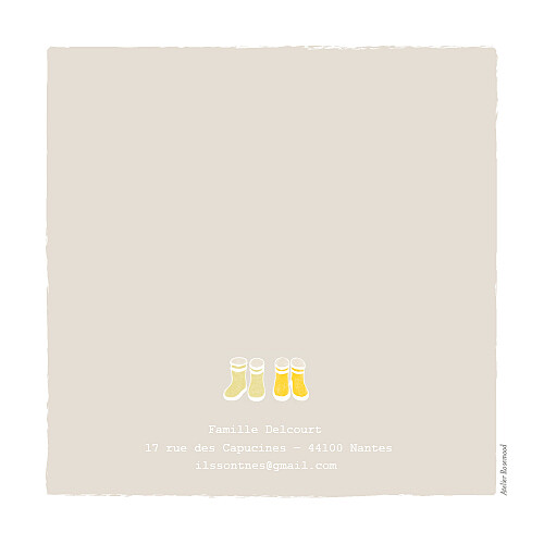 Faire-part de naissance Jumeaux balade photo beige jaune - Page 4 Faire-part de naissance Jumeaux balade photo beige jaune - Page 4