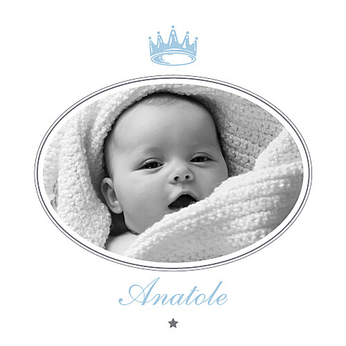 Carte de remerciement Merci couronne photo bleu Carte de remerciement Merci couronne photo bleu
