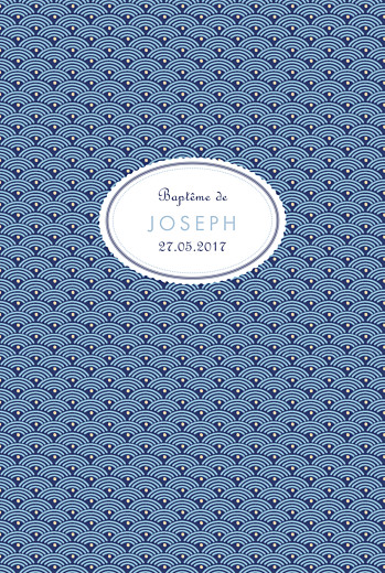 Menu de baptême Pattern écusson (4 pages) bleu - Page 1 Menu de baptême Pattern écusson (4 pages) bleu - Page 1