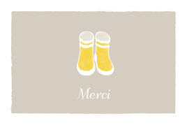 Carte de remerciement Merci balade photo beige jaune