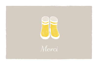Carte de remerciement Merci balade photo beige jaune finition Carte de remerciement Merci balade photo beige jaune finition