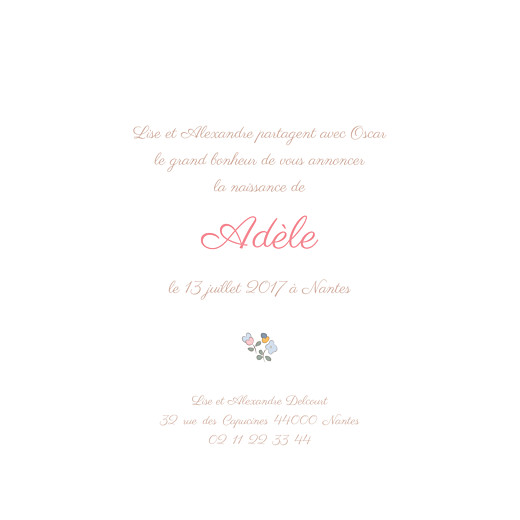 Faire-part de naissance Jardin fleuri (4 pages) bleuet Faire-part de naissance Jardin fleuri (4 pages) bleuet