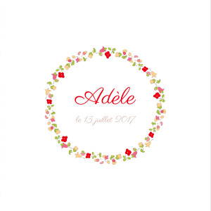 Faire-part de naissance Jardin fleuri (4 pages) rouge Faire-part de naissance Jardin fleuri (4 pages) rouge